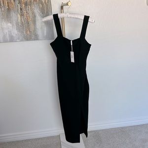 Petal & Pul Hyatt Black Black Midi Size 4 Dress
